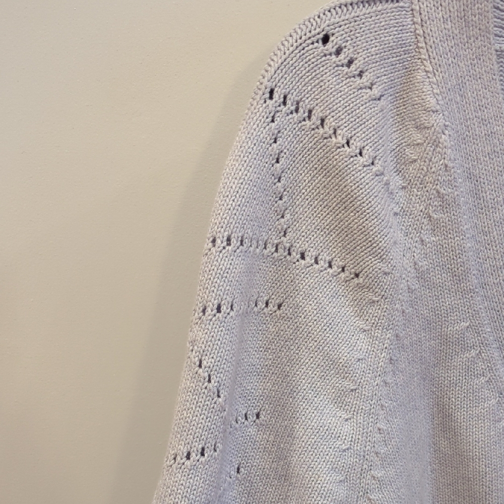 WVN Organic Cotton Hudson Cardigan Light Gray Blue Purple Large Minimalism Basic - Picture 7 of 10